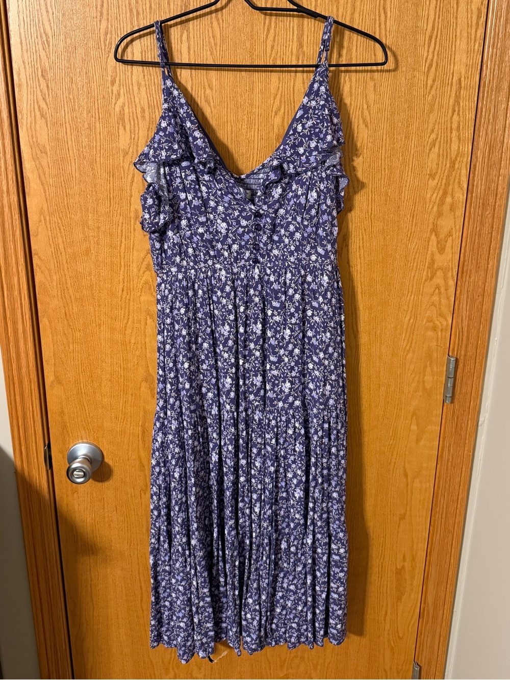 Francesca’s Purple Floral Ruffle Sundress